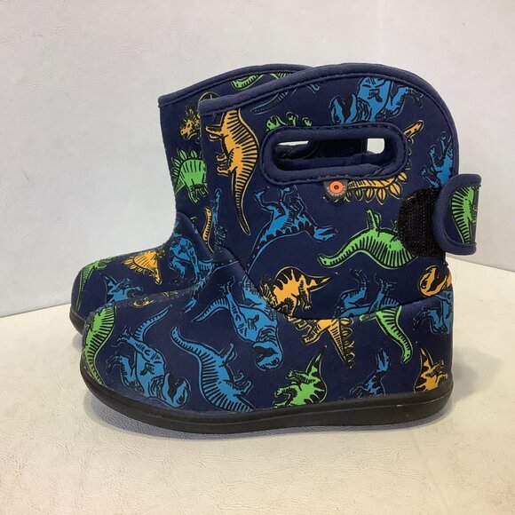 Bogs Kids' Winter Fleece Lined Rain Boots Size 10 Dinosaur Print - Picture 3 of 11